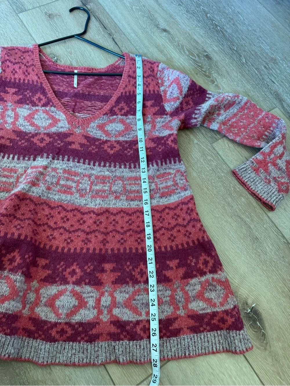 Free People Tribal sweater flared hem Medium